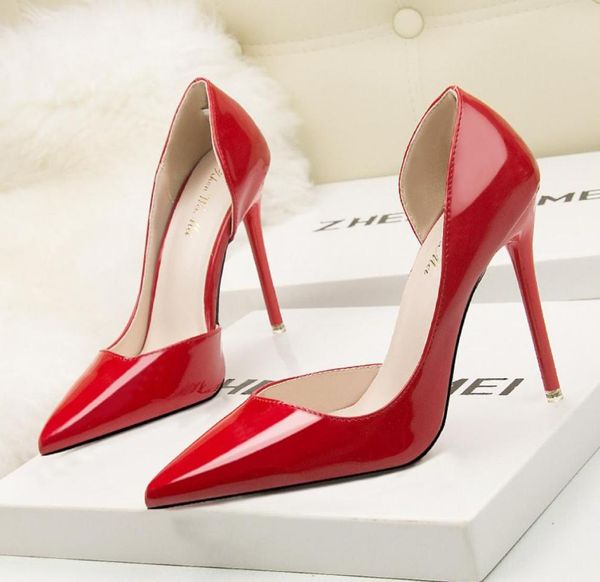

solid women stiletto heel shoes classic high heels slipon pointed toe pumps euro simple first fashion lady dress shoes zy4369354181, Black