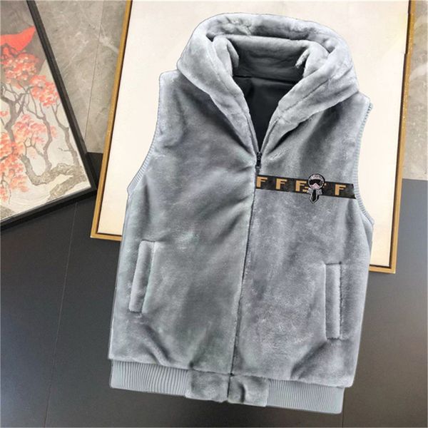 

fashion men's vest plush cotton vest design men's and women's sleeveless down jacket autumn/winter casual coat couple vest wa, Black;white
