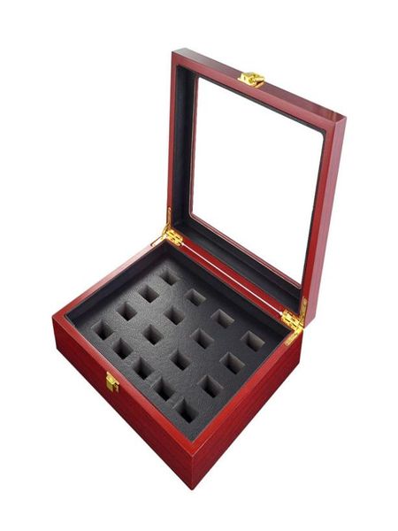 

wooden ring box holder black pu leather championship big heavy ring display wooden box 17 holes 24 20 7cm2002794, Black;white