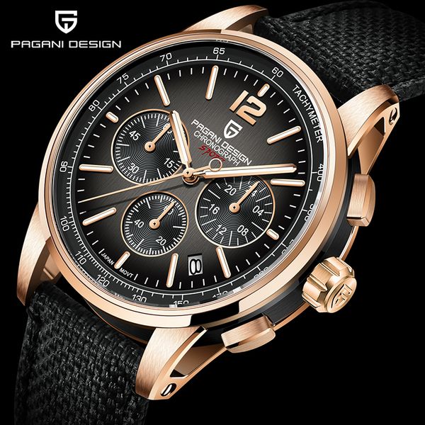 

wristwatches pagani design quartz watch mens japan vk63 movement multifunctional waterproof chronograph brand for men 230905, Slivery;brown
