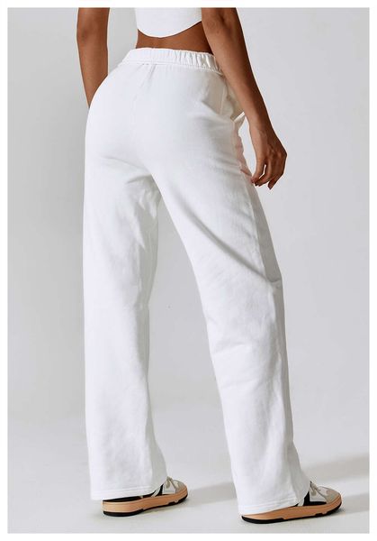

sport lu lu low moq women wide leg blank sweatpants manufacturer casual loose fleece elastic waist long jogging pants women gym athletic