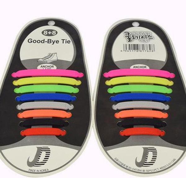 

fashion shoelaces elastic silicone shoe ties 8 colors lazy laces suitable flat shoelaces dhl 3972051, White;pink