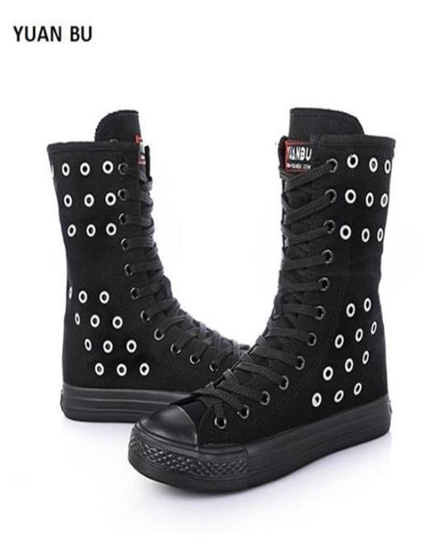 

solds stoma crossti boots women spring and summer short canister zipper side canvas shoe casual shoes flats 2104176465195, Black