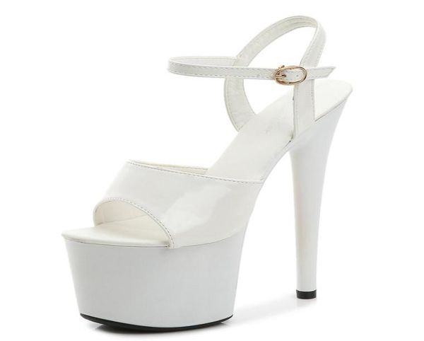

hokszvy 2020 new patent leather fish toe special high heels fine black platform heels sandals female summer etewt21231751357