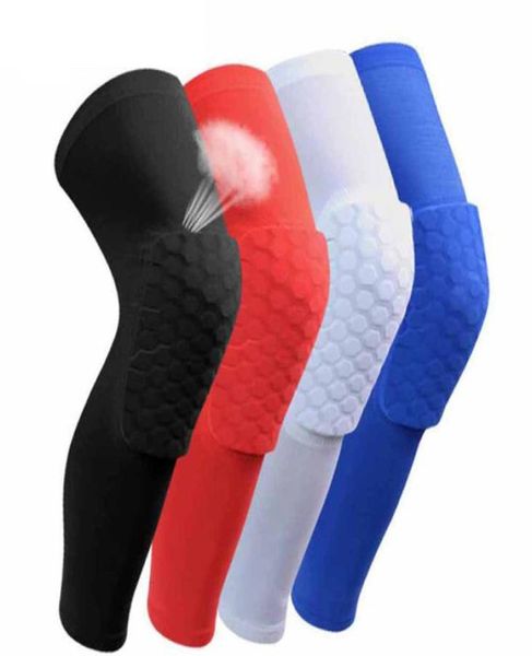 

1pair knee brace honeycomb kneepad silicone antiskid knee pad elbow support volleyball basketball leg sleeve breathable sport bum2714565, Black;gray