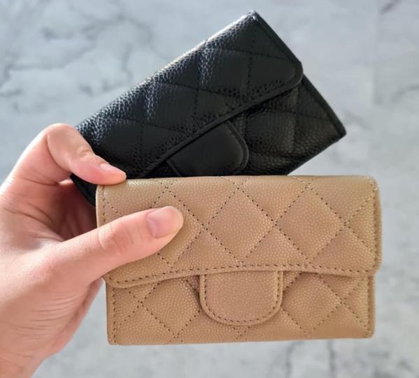 

designers purses card holder channel purse luxury womens man wallets with box cardholder original cc caviar lambskin g3611925, Red;black
