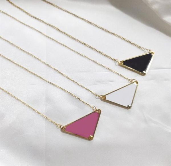

popular luxury brand inverted triangle pendant letter p necklace gold fashion simple thin clavicle chain charm women jewelry6558548, Silver
