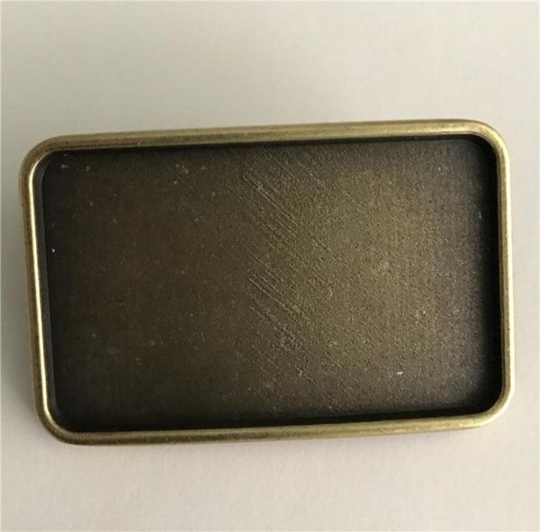 

1 pcs rectangle bronze blank western belt buckle for man hebillas cinturon belt cowboy buckles fit 4cm wide belts2948869, Slivery;black