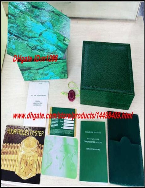 

4pcs watch box 116660 116610 126710 126600 116500 126711 116710 116718 gmt day date green original boxes wooden watch box papers c1033158, Black;blue