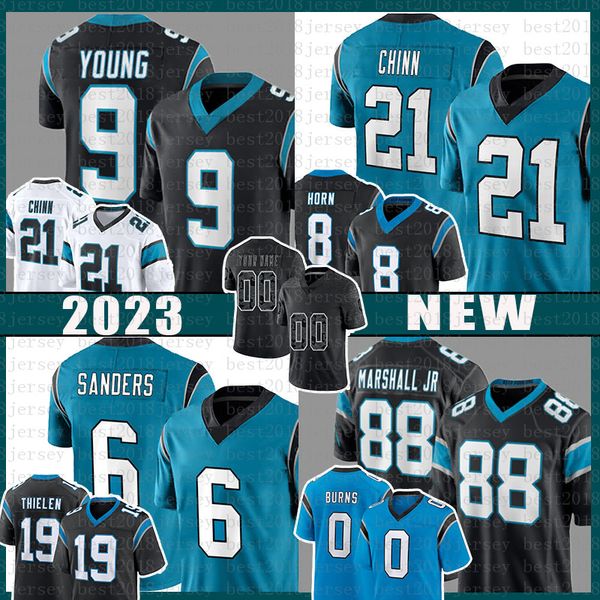 

jeremy chinn bryce young football jersey men jaycee horn carolinas panther miles sanders adam thielen terrace marshall jr. brian burns frank, Black;red
