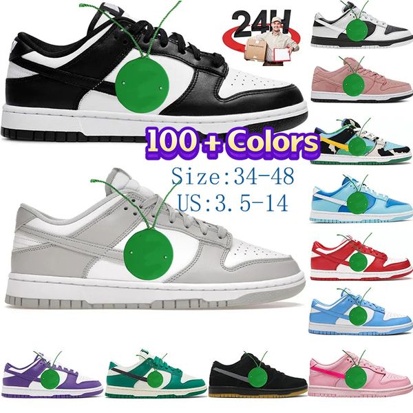 

big size 13 14 low running shoes black white panda pn dust triple pink white gum chicago split mens womens sneakers trainers 36-48 dhgate us