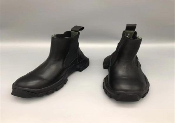 

heavy bottom tpu high slip on phlegethon thick sole platform luxuy boots cow italy leather boot3908614, Black