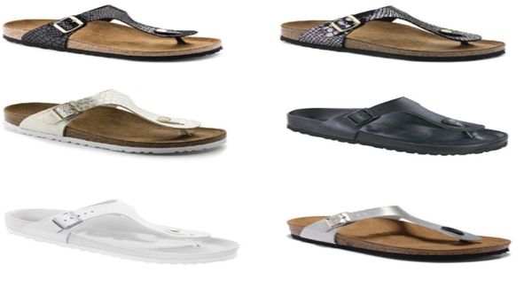 

gizeh thin strap cow leather slippers mens flat sandals women shoes one buckle fashion design summer beach with origna8126988, Black
