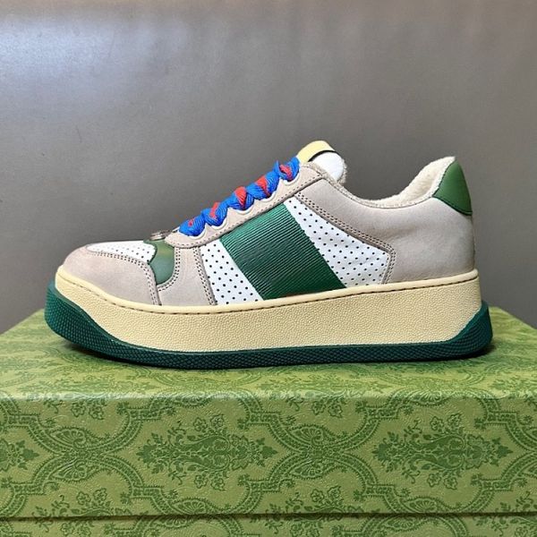 

designer shoes screener men woman platform sneakers leather sports shoes fashion retro outdoor sports casual shoes for couples size 35-45, Black