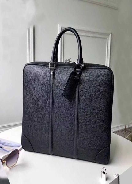 

men designer briefcase highquality genuine leather messenger bags zipper leisure lapbag crossbody computer purse fashion larg6829284