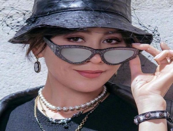 

sunglasses cat eye bling women men 2021 uv400 ladies fashion sun glasses futuristic feminino7328896, White;black