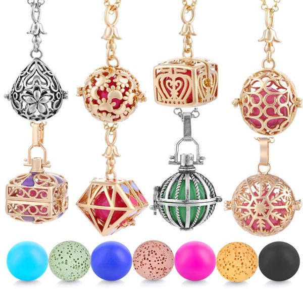 

mexico chime music angel ball caller locket necklace vintage pregnancy necklace aromatherapy essential oil diffuser va2324877705, Silver