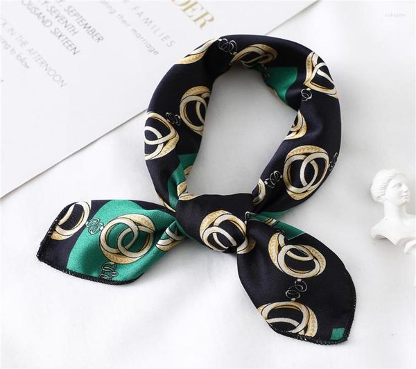 

scarves women silk scarf square small neck hair scarfs designer print foulard head band lady bandana 2022 fashion5103741, Blue;gray