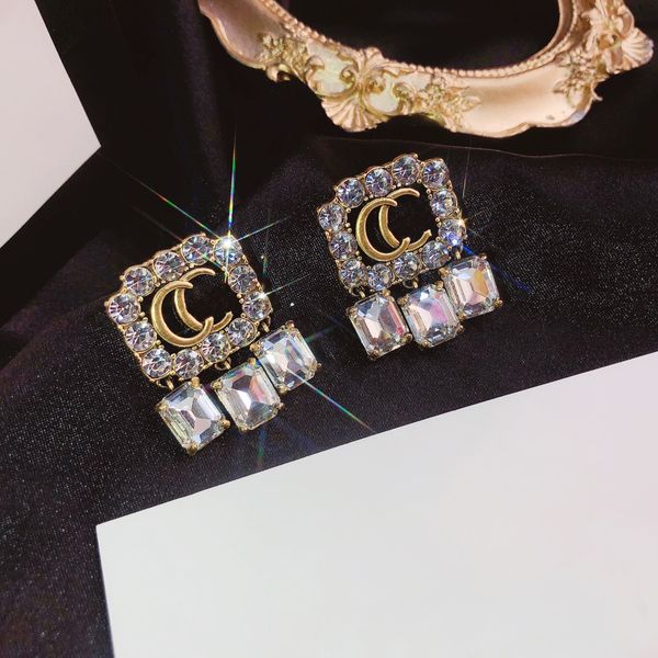 

luxury womens earrings charm diamond earring designer jewelry fashion love gold plated earrings popular couple accessories gifts with box ch, Golden