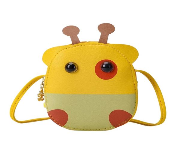 

little girls messenger bag lovely cartoon giraffe crossbody purse small leather handbag with adjustable straps9647773, Black;red