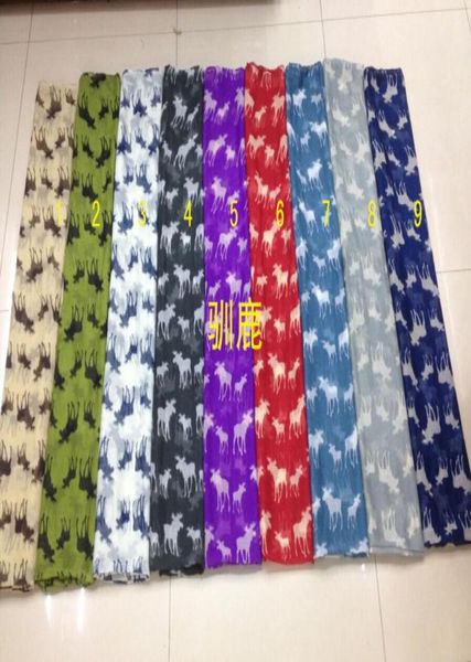 

deer print scarf women new fashion reindeer pattern shawls wrap hijab whole 10pcs lot 3987668, Blue;gray