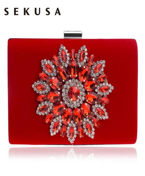 

sekusa single side sun diamond crystal evening bags clutch bag styling day clutches lady wedding woman bag rhinestones purse 210927174668
