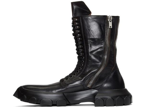 

retro men women riding motorcycle boots high zipper couples knight boot ro british sneakers shoes6218294, Black