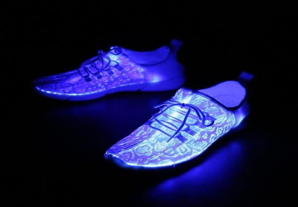 

eu led casual shoes usb rechargeable fiber optic shoe lightweight and durable for nights out fitness and music festivals lj2011207967653, Black;white