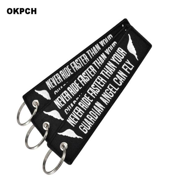 

fashion motorcycle keychain car key rings never drive faster than your guardian angel can fly5114894, Silver