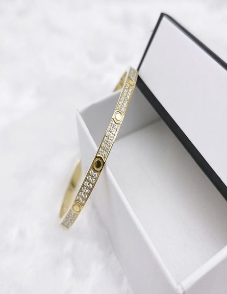 

fashion full diamond bracelet luxury brand couples bangle bangle designer design men women braceletes jewelry valen3154469, Black