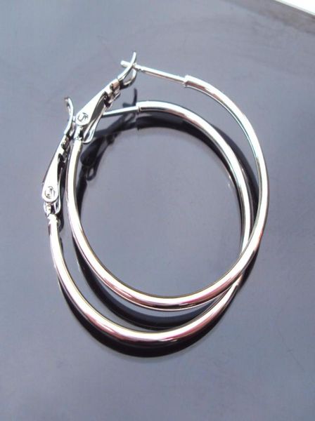 

whole 18k white gold earrings 30mm unique large hoop earrings pure lowd 7830777, Golden;silver