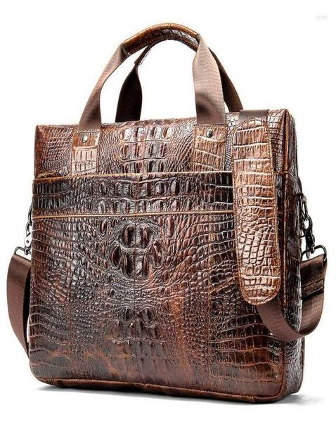 

briefcases man luxury briefcase genuine leather crocodile pattern business gentleman laphandbags vintage excellent designer1239154