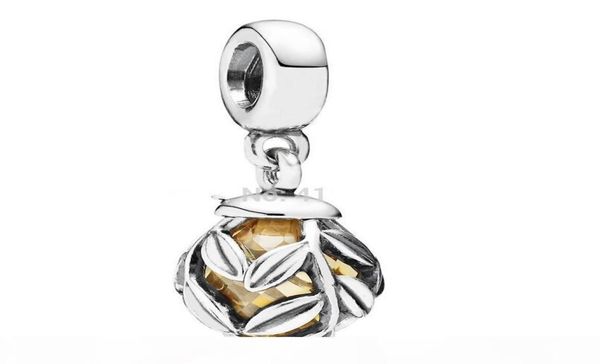 

925 sterling silver golden laurel leaves dangle pendant bead fits style jewelry charm bracelets & necklaces5041460, Black