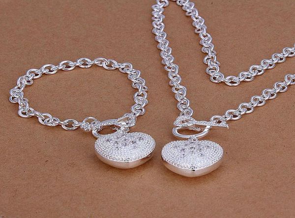 

high grade 925 sterling heart of stone spoons to piece inlaid jewelry set dfmss025 brand new factory direct 925 silver6203218, Silver