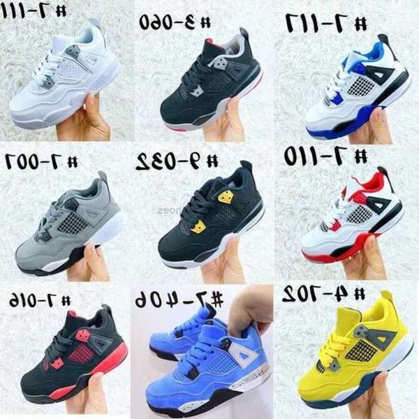 

infant toddlers 4 retro kids basketball shoes chicago 4s boy girl sneaker light green lights grey khaki baby trainers children size 26-35 mf, Black
