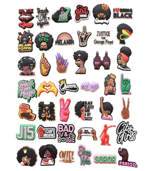 

wholesale black lives matter charms shoes and wristband jibiz bracelet decoration party gifts1143522, White;pink