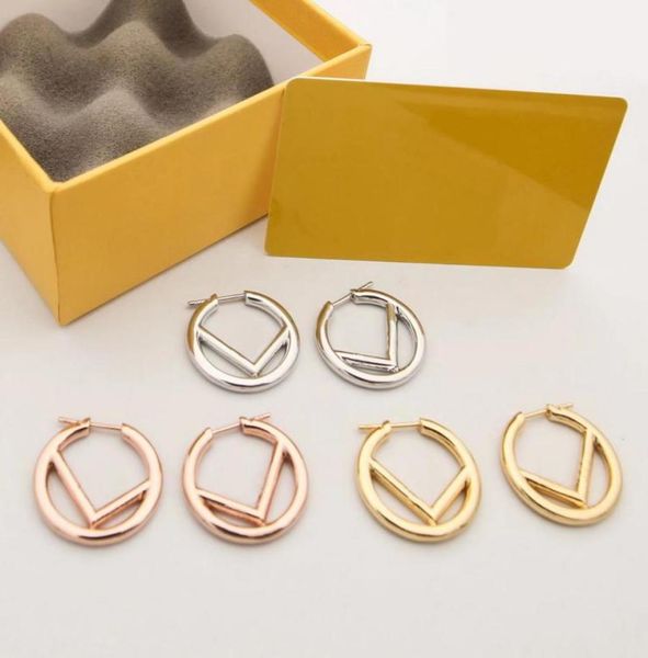 

europe america fashion style lady women goldsilverrose color hardware engraved letter hollow out circle hooped earrings2081851, Golden;silver