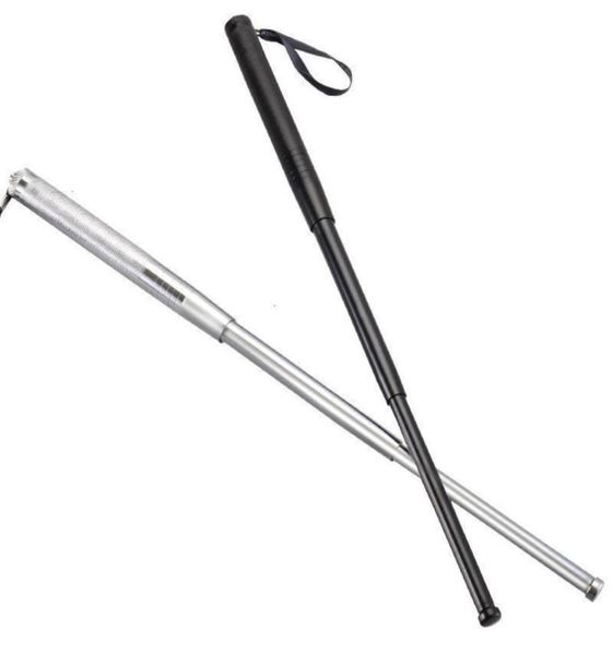 

self defense telescopic stick edc three section four alloy steel 26 inch klrk78177345567060, Silver