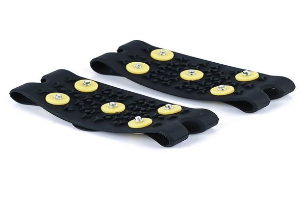 

1 pair mountaineering crampons 5 studs antiskid snow climbing shoe spikes ice grips cleats winter climbing anti slip shoes cover6067603