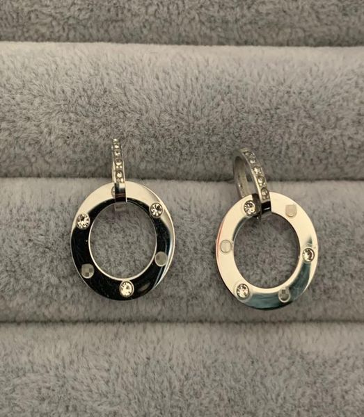 

lovers deluxe big silver rose gold diamond letter dangle earring 3 colors earrings for women men party summer fashion love jew7740098