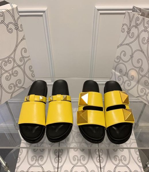 

sandals thick soled comfortable beach brand slippers new designers in summer popular gold sheepskin fashion flat heels gold sp7243931, Black