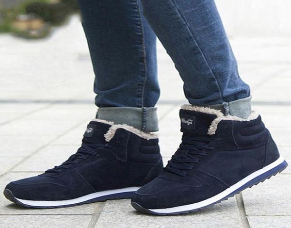 

man shoes winter men boots winter ankle boots shoes male warm fur snow boots for men shoes mens winter sneakers6323050, Black