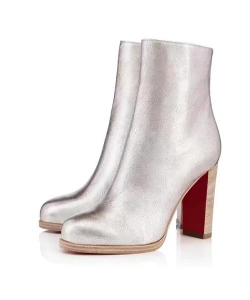 

2021s leather zipper women short boots luxury designer shoe ankle boot reds soled high heeled black adox bootie calfski6395218