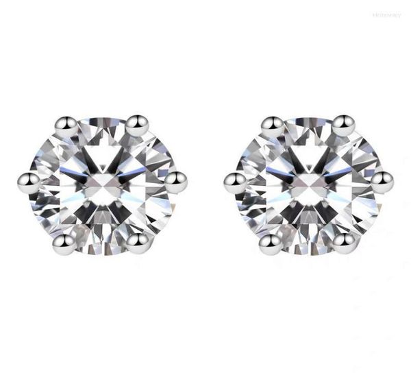 

stud rose gold moissanite earrings 1ct vvs lab diamond fine jewelry for women anniversary gift total 2ct real au750 earringstud ki5651942, Golden;silver