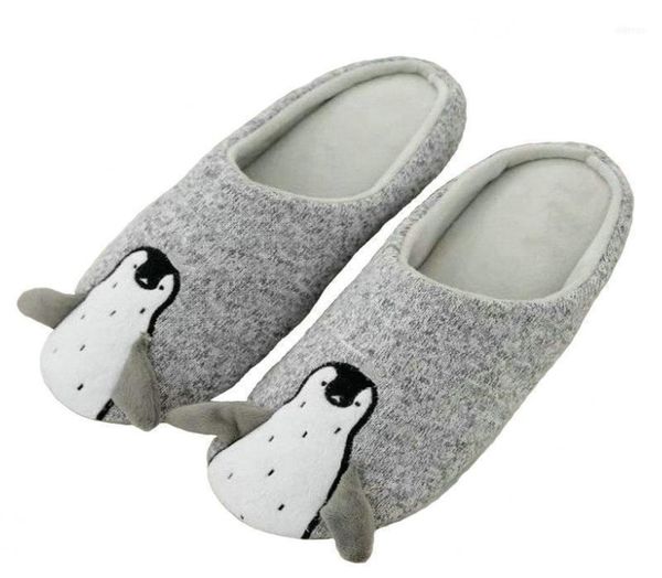 

slippers big size penguin animal pattern home womenmen indoor shoes for bedroom house guest soft bottom flats113363882, Black