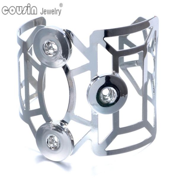 

new arrivals 10pcslot 18mm snap button bangle bracelet charm bangle fit 18mm snap button cousin jewelry sz01842494114, Golden;silver