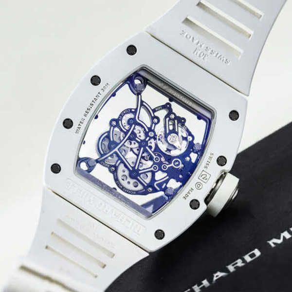

richardmille mechanical wrist watch swiss watch sport wristwatch richardmiller rm white ceramic rm055 -of09 -8kk7 -h0h2 -ujes 6en2