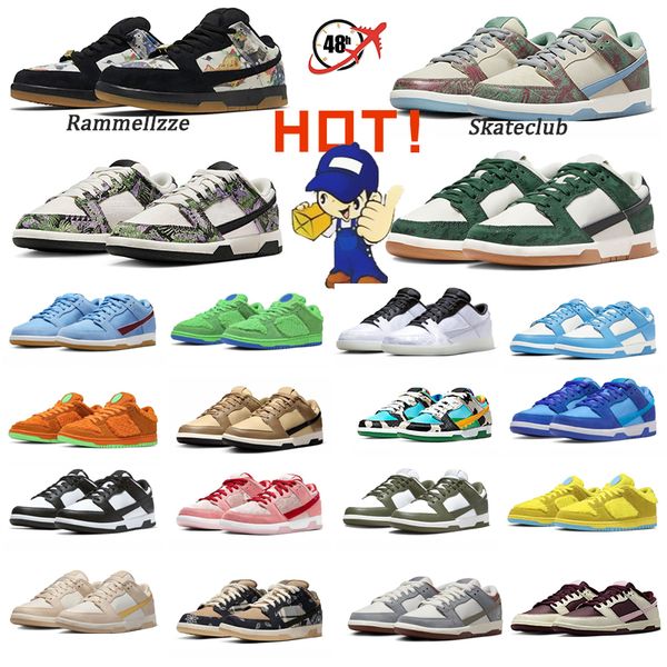 

mens designer shoes white black panda crenshaw skate club rammellzee yuto horigome pn dust chicagolow casual sneakers women 36-47
