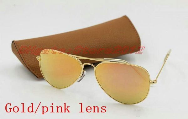 

sell new brand designer fashion color mirror men women polit sunglasses uv400 vintage sport sunglasses gold pink 58mm 62mm len5599218, White;black
