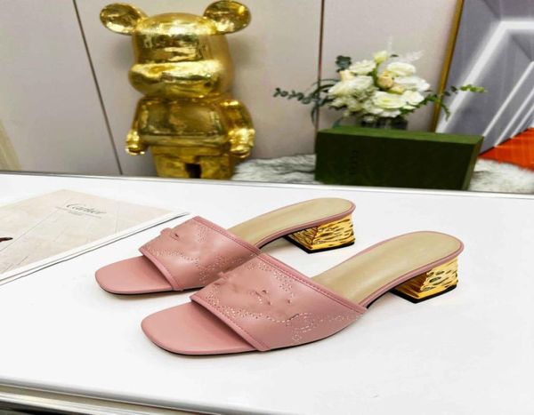 

design sandals with leather buckle pattern 5cm with high comfort and luxury classic5325432, Black